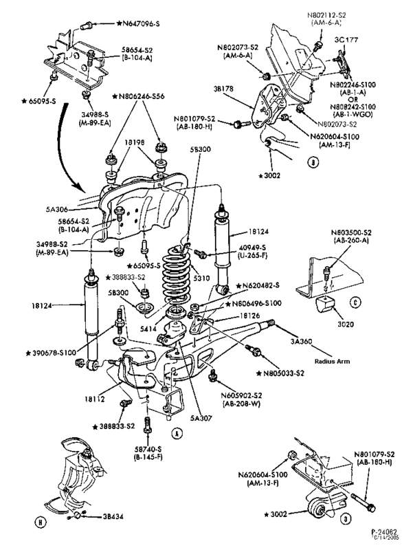 Ford radius arm bushing diagram